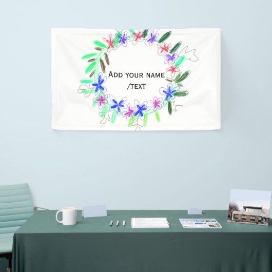 kleurrijke slinger krans Kerstmis naam tekst Spandoek (Beurs)