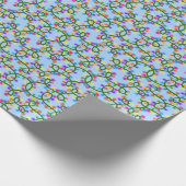 Kleurrijke slingerlichtjes Mooie Leuke Blauwe Patr Cadeaupapier (Hoek)