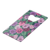 Kleurrijke slipjes op donkergroen blauw creditkaart flessenopener (Achterkant Gekanteld)