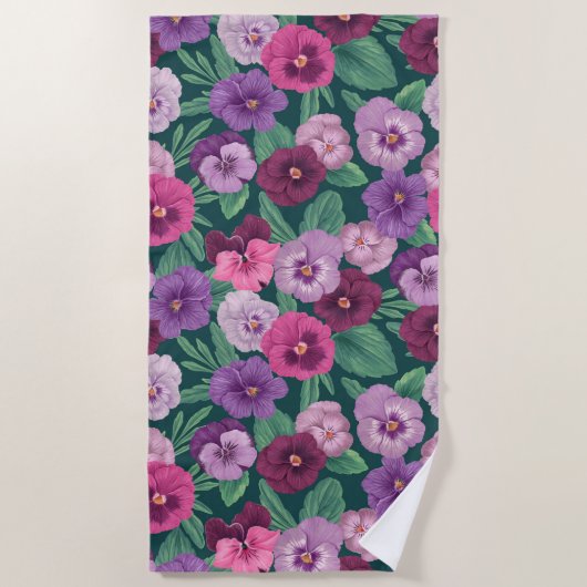 Kleurrijke slipjes op donkergroen blauw strandlaken (Voorkant)