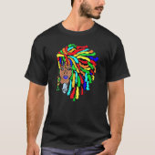 Kleurrijke sloten zijkant Afro Dreadlocks Natural  T-shirt (Voorkant)
