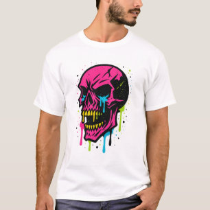 Kleurrijke smeltende schedel t-shirt
