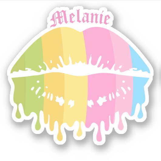 Kleurrijke smeltvloeistoffen sticker (Voorkant)