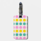 Kleurrijke Smile Emoji-Bagagelabel Bagagelabel (Achterkant verticaal)