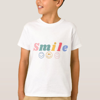Kleurrijke Smile Typography T-shirt