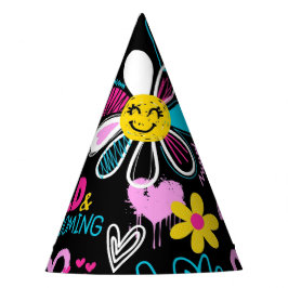 Kleurrijke Smiley Bloem Graffiti Patroon Baby Bijb Feesthoedjes