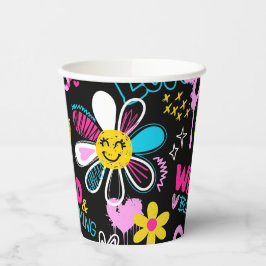 Kleurrijke Smiley Bloem Graffiti Patroon Baby Bijb Papieren Bekers
