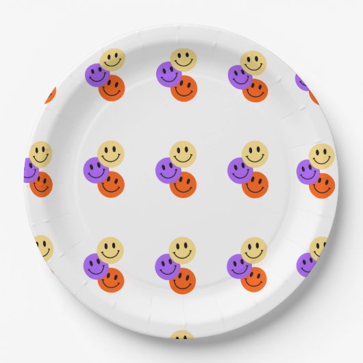 Kleurrijke Smiley Face Paper Bord – Fun Party Tabl (Voorkant)