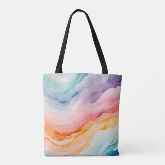 Kleurrijke Smoke Art Canvas tas (Achterkant)