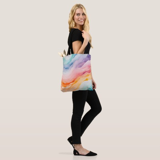 Kleurrijke Smoke Art Canvas tas (Op model)