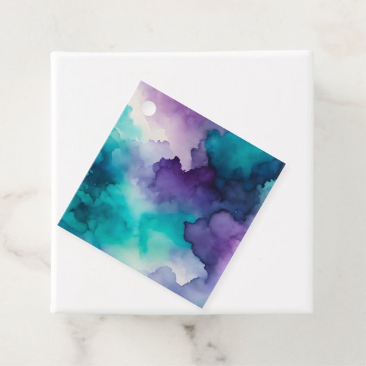 Kleurrijke Smoke Art Gift Labels (In situ)