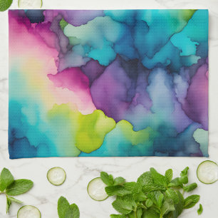 Kleurrijke Smoke Art Keuken Handdoek