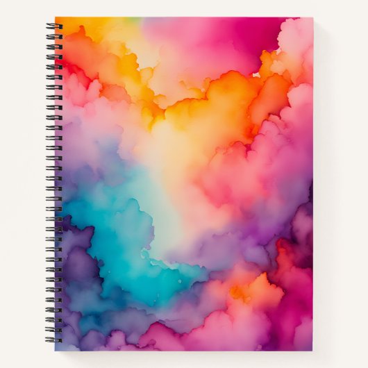 Kleurrijke Smoke Art Spiral Notitieboek (Voorkant)
