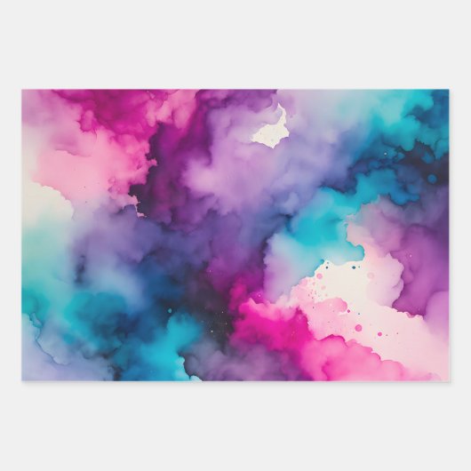 Kleurrijke Smoke Art Wrapping Paper Sheets (Voorkant 3)