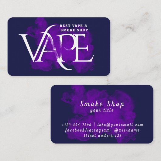 Kleurrijke Smoke Shop Vape Shop Visitekaartje (Voorkant / Achterkant)