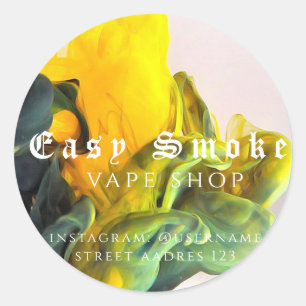 Kleurrijke Smoke Vape Shop Klassieke Ronde Sticker