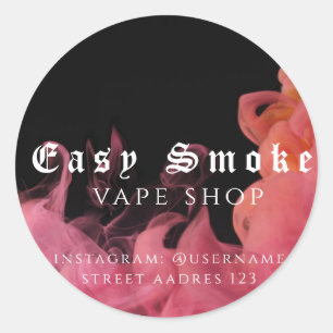 Kleurrijke Smoke Vape Shop Klassieke Ronde Sticker