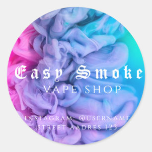 Kleurrijke Smoke Vape Shop Klassieke Ronde Sticker