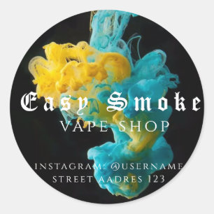 Kleurrijke Smoke Vape Shop Klassieke Ronde Sticker
