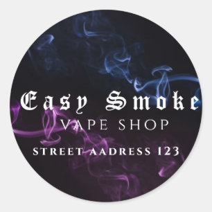 Kleurrijke Smoke Vape Shop Klassieke Ronde Sticker