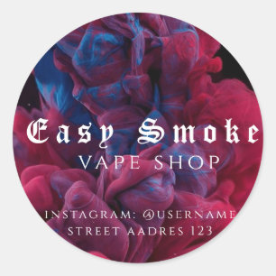 Kleurrijke Smoke Vape Shop Klassieke Ronde Sticker