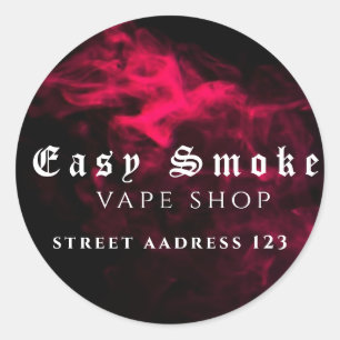 Kleurrijke Smoke Vape Shop Klassieke Ronde Sticker