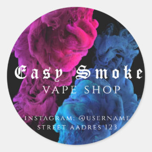 Kleurrijke Smoke Vape Shop Klassieke Ronde Sticker