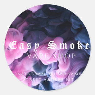 Kleurrijke Smoke Vape Shop Klassieke Ronde Sticker