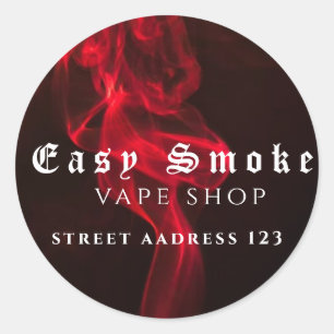 Kleurrijke Smoke Vape Shop Klassieke Ronde Sticker