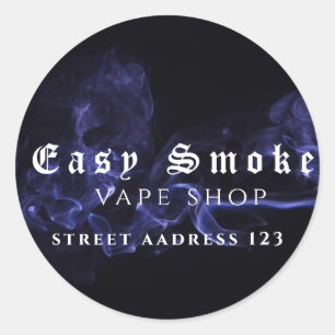 Kleurrijke Smoke Vape Shop Klassieke Ronde Sticker