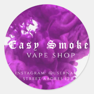 Kleurrijke Smoke Vape Shop Klassieke Ronde Sticker