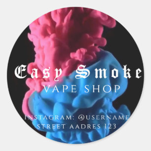 Kleurrijke Smoke Vape Shop Klassieke Ronde Sticker