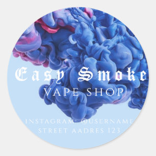 Kleurrijke Smoke Vape Shop Klassieke Ronde Sticker