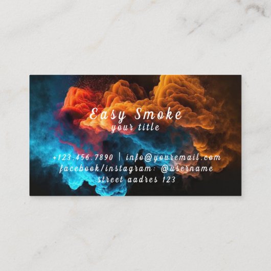 Kleurrijke Smoke Vape Shop Visitekaartje (Achterkant)