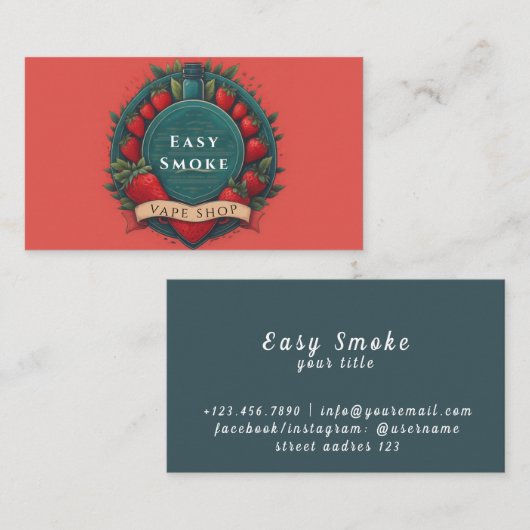 Kleurrijke Smoke Vape Shop Visitekaartje (Voorkant / Achterkant)