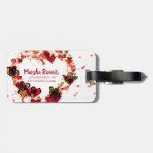 Kleurrijke Smudgy Hearts Bagagelabel (Achterkant horizontaal)