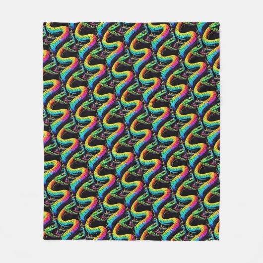 Kleurrijke Snake illustratie Fleece Deken (Voorkant)