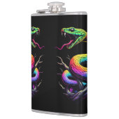 Kleurrijke Snake illustratie Heupfles (Links)