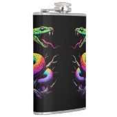 Kleurrijke Snake illustratie Heupfles (Rechts)