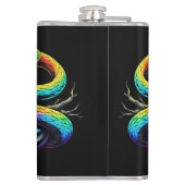 Kleurrijke Snake illustratie Heupfles (Achterkant)