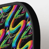 Kleurrijke Snake illustratie Pickleball Paddle (Links Detail)