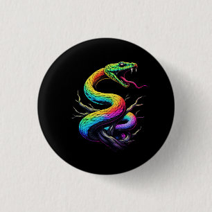 Kleurrijke Snake illustratie Ronde Button 3,2 Cm