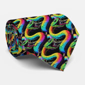 Kleurrijke Snake illustratie Stropdas (Opgerold)