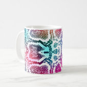 Kleurrijke Snake Skin Texture Pattern. Koffiemok (Voorkant links)