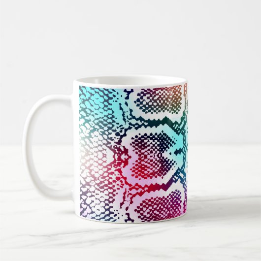 Kleurrijke Snake Skin Texture Pattern. Koffiemok (Links)