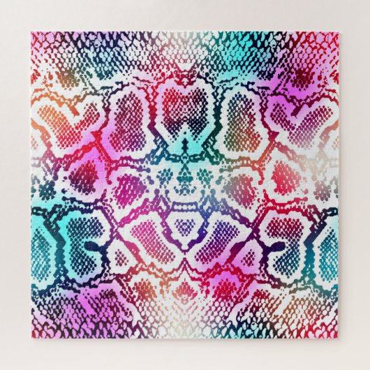 Kleurrijke Snake Skin Texture Pattern. Legpuzzel (Horizontaal)