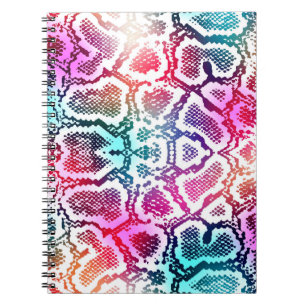 Kleurrijke Snake Skin Texture Pattern. Notitieboek