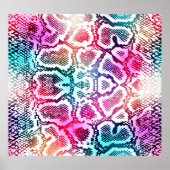 Kleurrijke Snake Skin Texture Pattern. Poster (Voorkant)