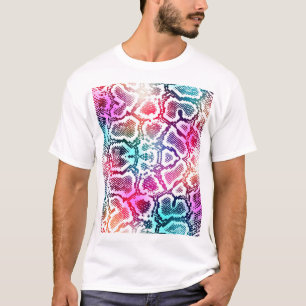 Kleurrijke Snake Skin Texture Pattern. T-shirt