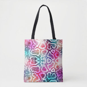 Kleurrijke Snake Skin Texture Pattern. Tote Bag